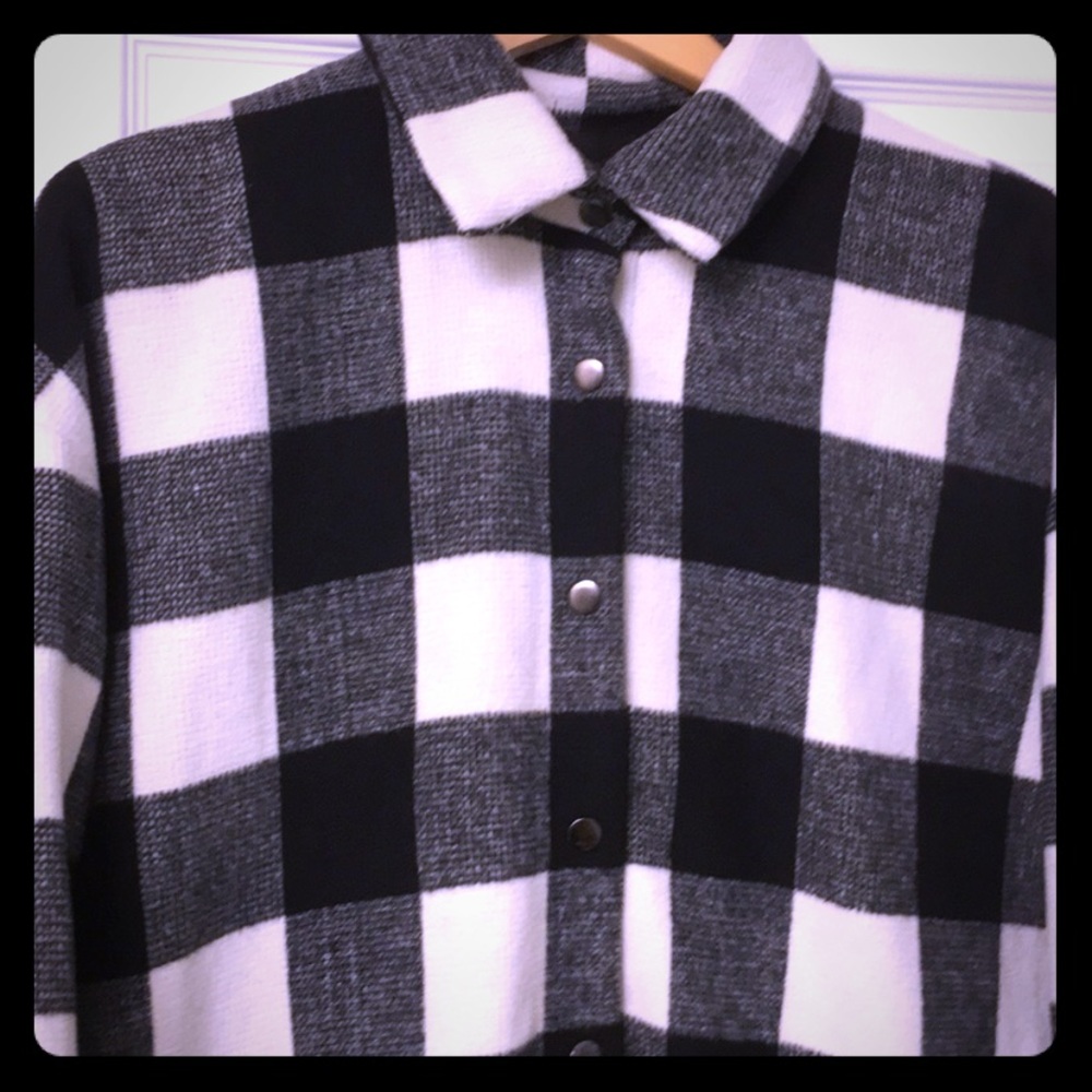 💥☄️🔥Forever 21 Plaid (Black/White) Trench Coat:L